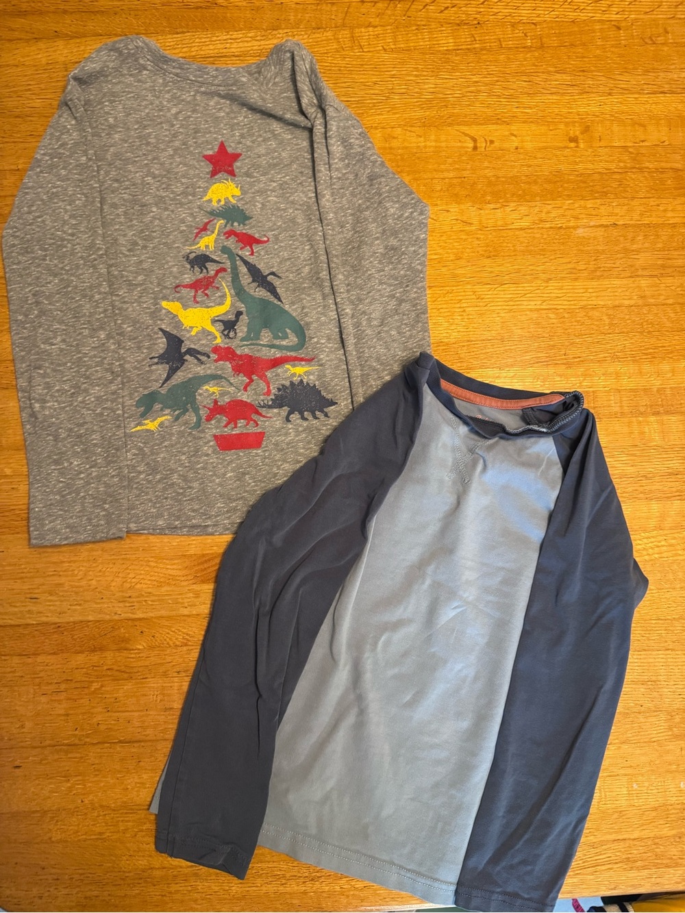 🎱Kids Grey Dino Tree  & Long-Sleeve Tee